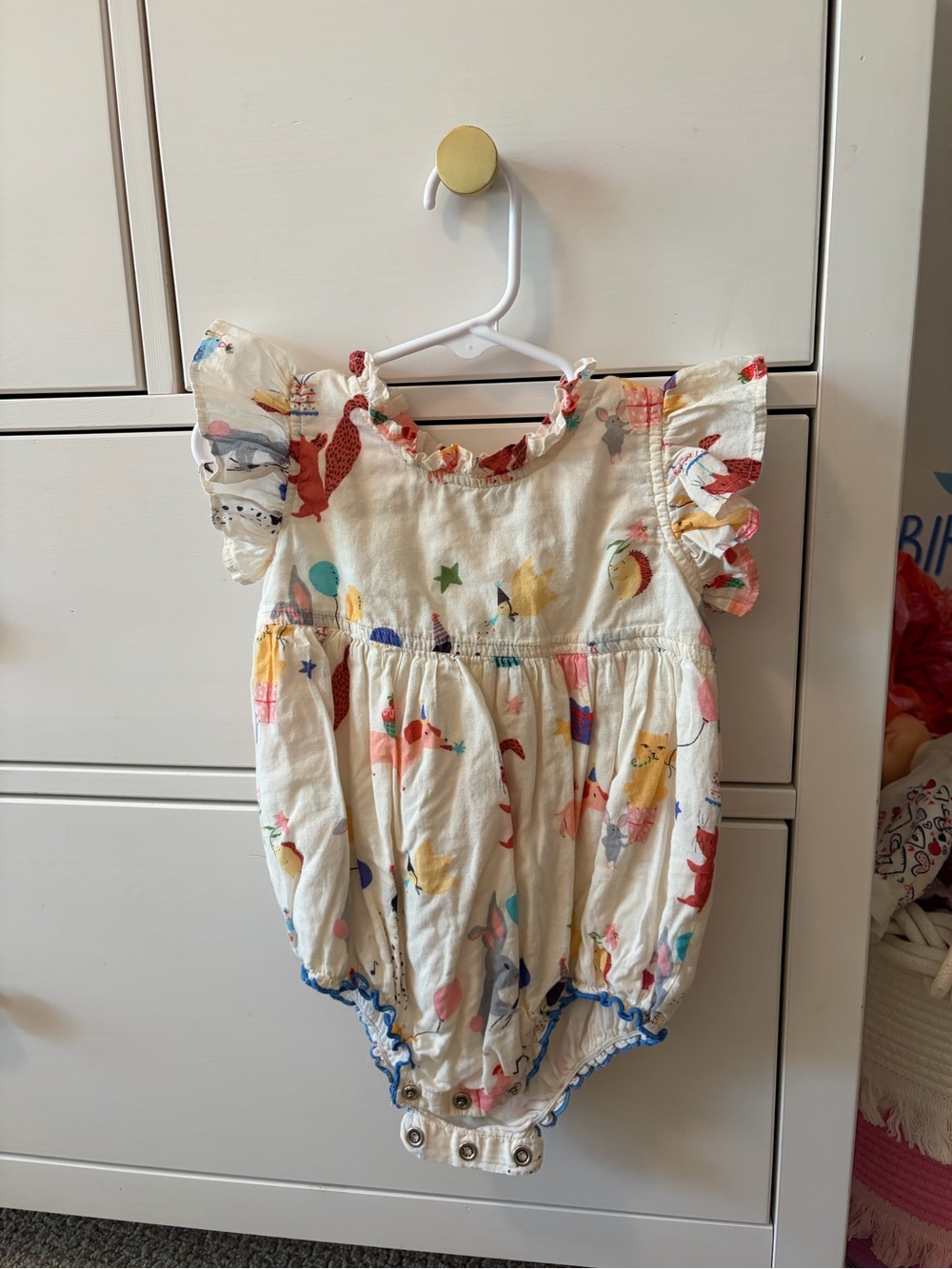 Pink Chicken Party Animal Cotton Romper 12-18 Months